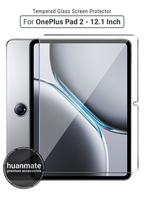 OnePlus Pad 2 - 12.1 Inch Tempered Glass Screen Protector – High Transparency, Delicate Touch, Anti-Explosion, Smooth Arc Edges, Easy Installation, Screen Protector for OnePlus Pad 2 - 12.1 Inch