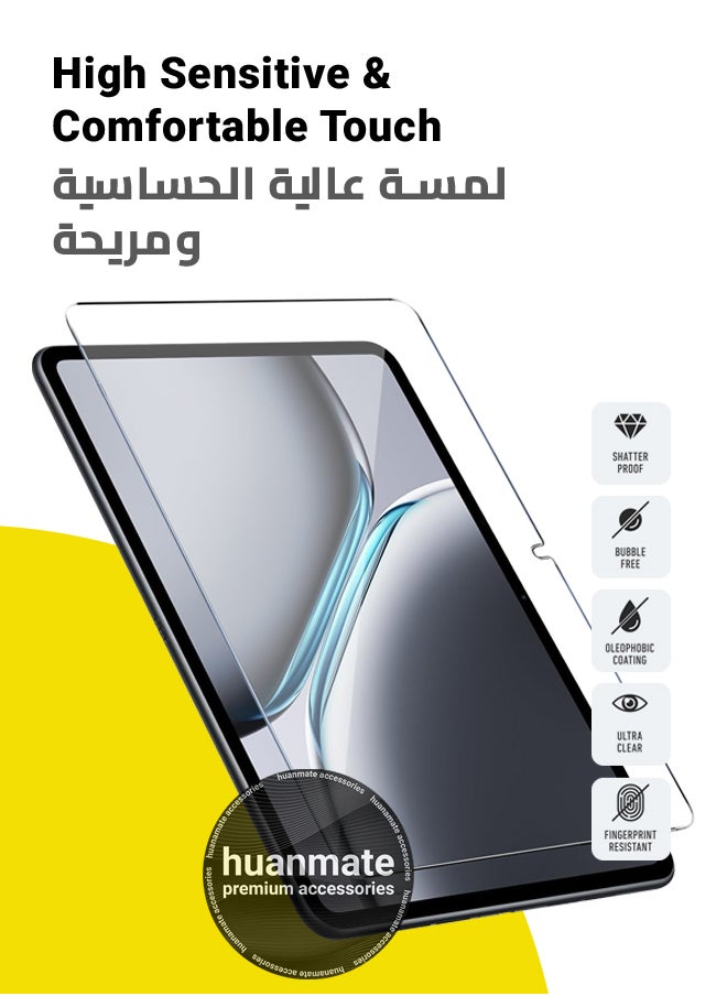 OnePlus Pad 2 - 12.1 Inch Tempered Glass Screen Protector – High Transparency, Delicate Touch, Anti-Explosion, Smooth Arc Edges, Easy Installation, Screen Protector for OnePlus Pad 2 - 12.1 Inch