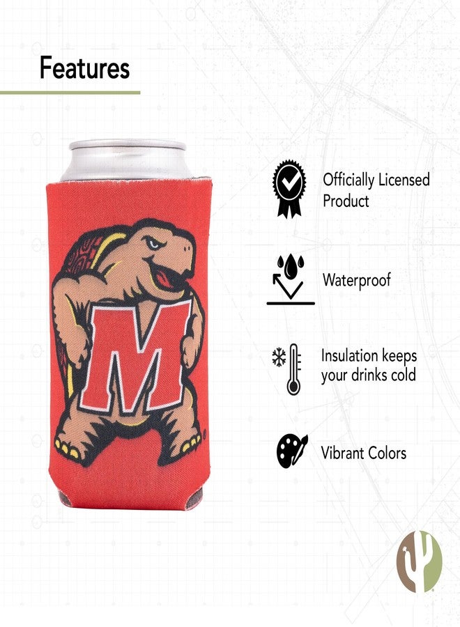 Desert Cactus University of Maryland Can Insulator Terrapins UMD Terps Beverage Cooler 1 Pack Foam 12oz Can Holder Single Sided (Design A) - Image 5