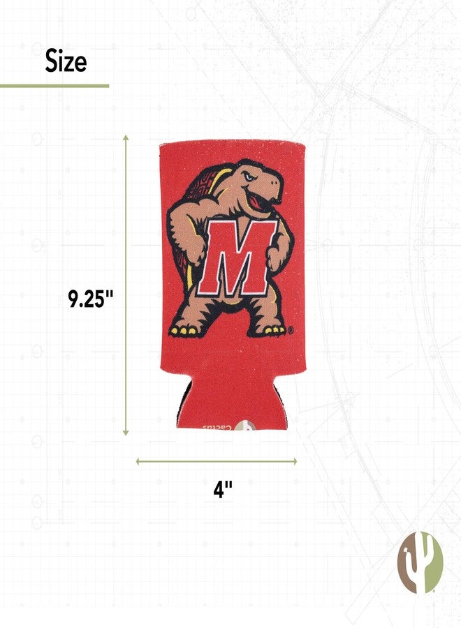 Desert Cactus University of Maryland Can Insulator Terrapins UMD Terps Beverage Cooler 1 Pack Foam 12oz Can Holder Single Sided (Design A) - Image 4