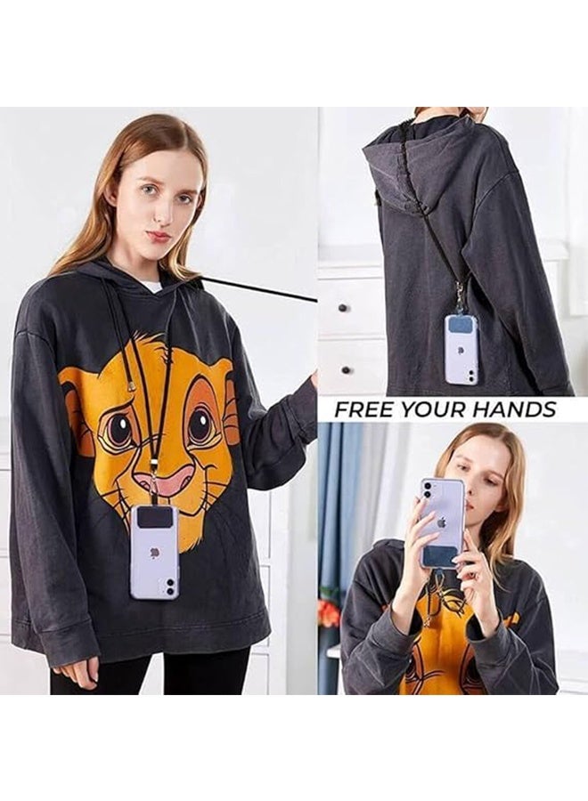 JS 2Pack Phone Lanyard, Universal Crossbody Cell Phone Lanyards, Multifunctional Nylon Patch Adjustable Shoulder Neck Strap Compatible with Most Smartphones (Black) - Image 5