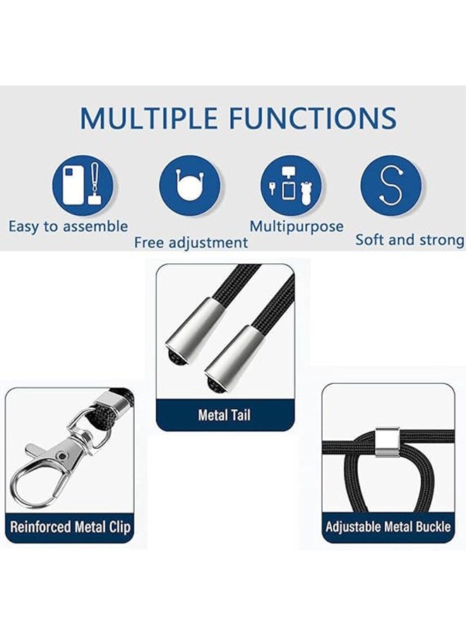 JS 2Pack Phone Lanyard, Universal Crossbody Cell Phone Lanyards, Multifunctional Nylon Patch Adjustable Shoulder Neck Strap Compatible with Most Smartphones (Black) - Image 3