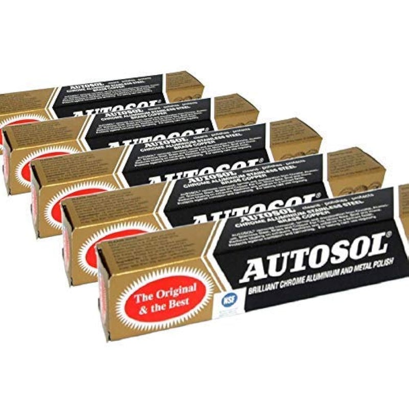 أوتو سول معجون تلميع المعادن 5pk (75 مل × 5) للكروم والألمنيوم والفولاذ المقاوم للصدأ والنحاس الأصفر والنحاس الأحمر وغيرها - Image 1