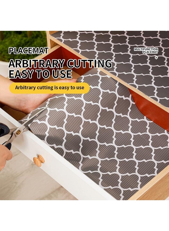 STAR WORK Non Adhesive Shelf Liners for Kitchen Cabinets, Non Slip Drawer Liners for Kitchen, Waterproof Cabinet Liners for Shelves, Fridge Liner for Dresser/Fridge/Bathroom (Grey Quartre, 45 cm X 3 m) - Image 4