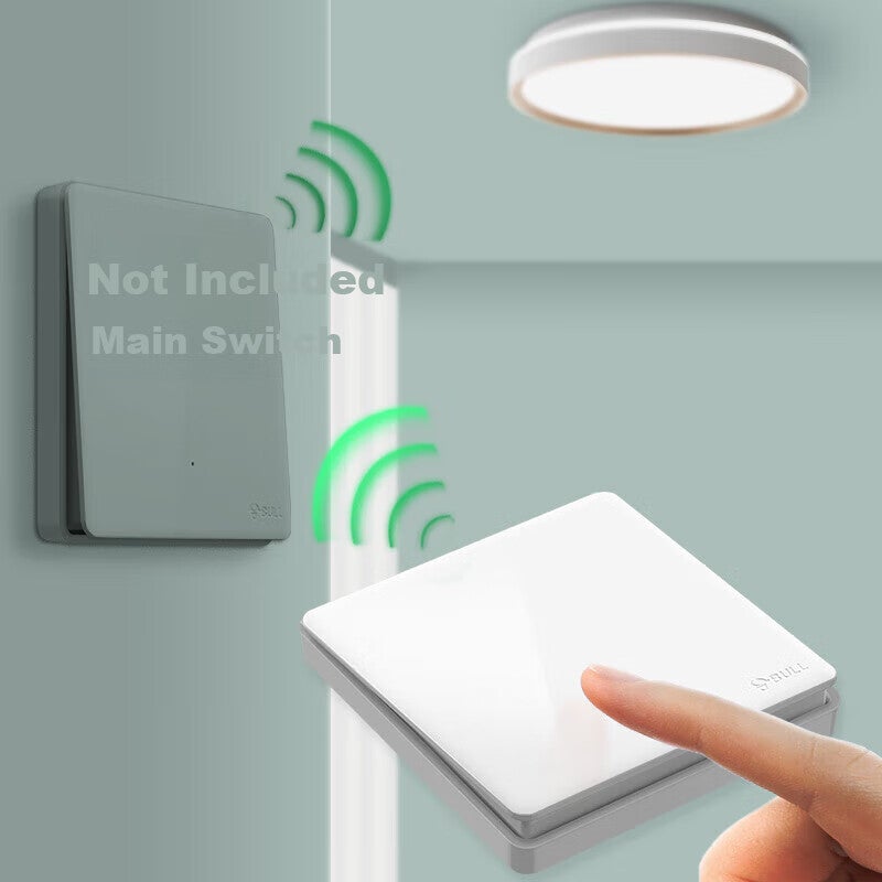 BULL Wireless Remote Control Switch Panel, Single-Pole Switch, Smart Switch with Adhesive, Q134 White Adhesive