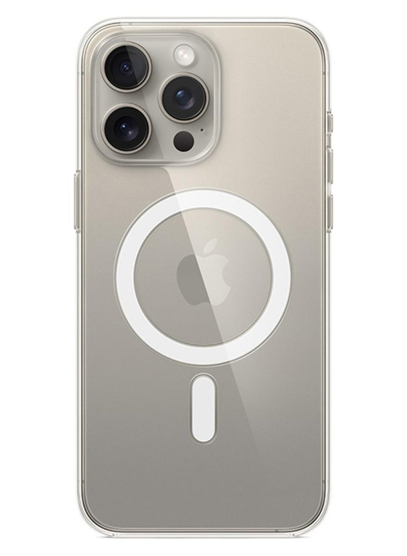 ابل  حافظة آيفون 15 برو ماكس الشفافة مع MagSafe Clear - Image 1