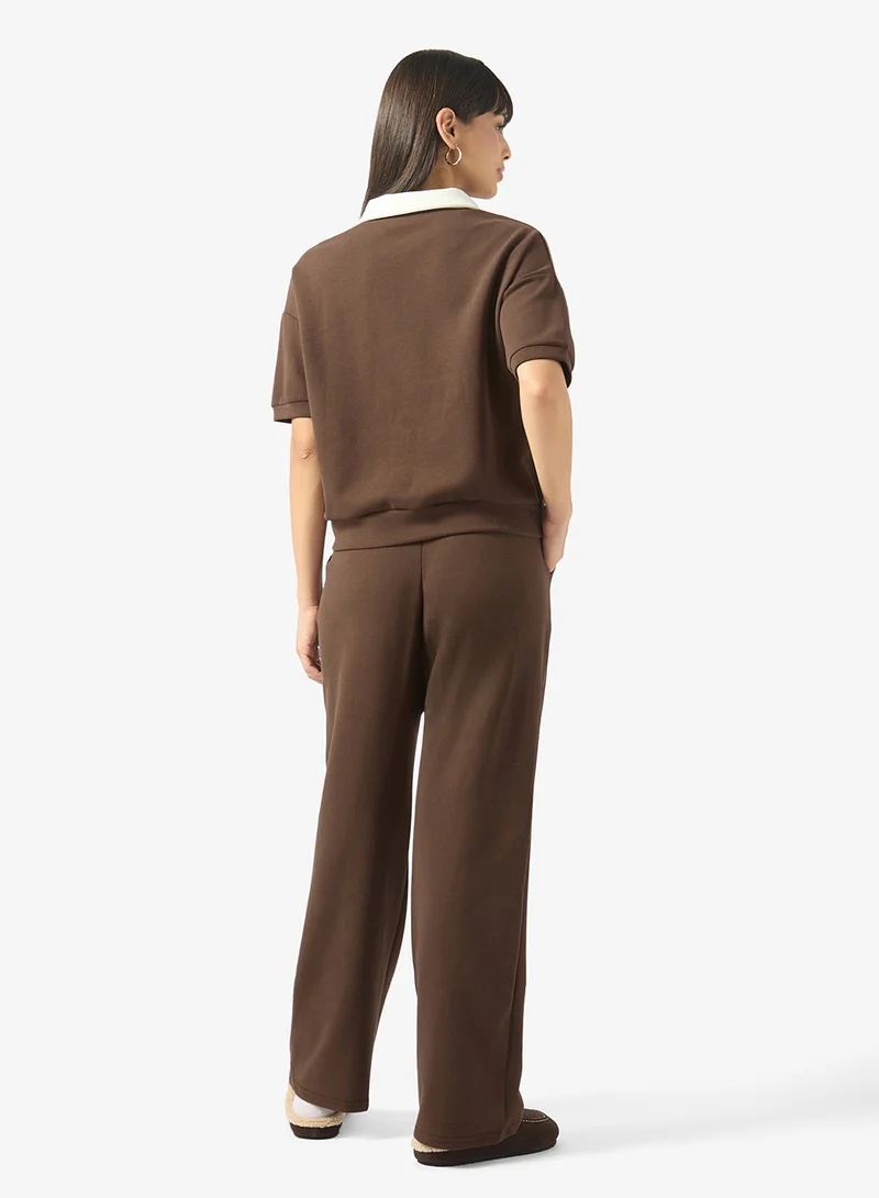 Ginger Basics Polo Neck T-shirt & Sweatpant Set
