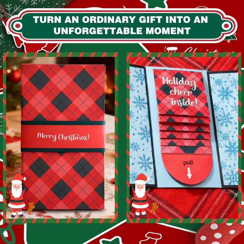 taakcc 5Pcs Handmade Christmas Gifts Card Booklet,Handmade Christmas Gift Card Holder Book,Christma Money Holder Envelope Booklet,DIY Personalized Xmas Gift,Xmas Party Supplies for Family and Friends - Image 2