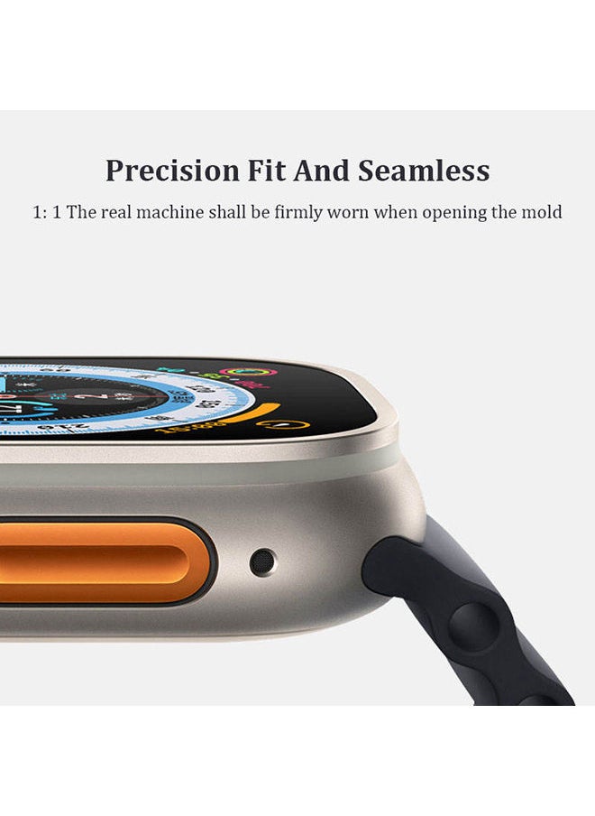 O Ozone - Silicone Ocean Band For Apple Watch Band Series 8 42mm 44mm 45mm 49mm Adjustable Strap For iWatch Series 8/7/6/5/4/3/2/1/SE/Ultra - Midnight Blue/Beige/Red - Image 1
