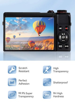 3 عبوات لواقيات شاشة الكاميرا الرقمية G7X Mark III من كانون G7X Mark III من كانون G7X Mark III، فيلم زجاجي مقوى 9H، مضاد للخدوش ومضاد للبصمات والفقاعات والماء والغبار - view 2