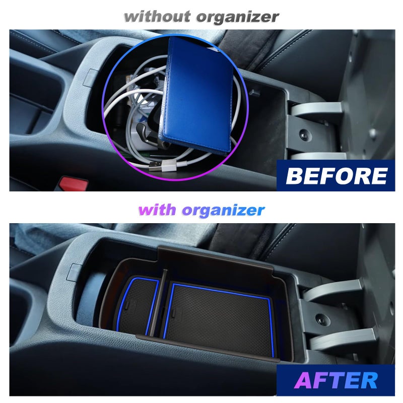 SXCY Fit for 2024 2025 2026 Buick Envista Center Console Organizer for 2024-2026 Buick Envista Accessories Console Tray Armrest Storage Box for 2024 2025 2026 Buick Envista Console Organizer (blue) - Image 2