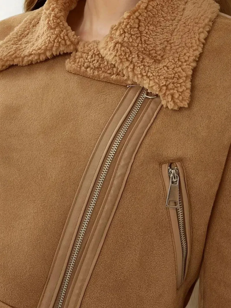 بيغ دارت BDART Faux Leather Fitted Jacket with Shawl Collar