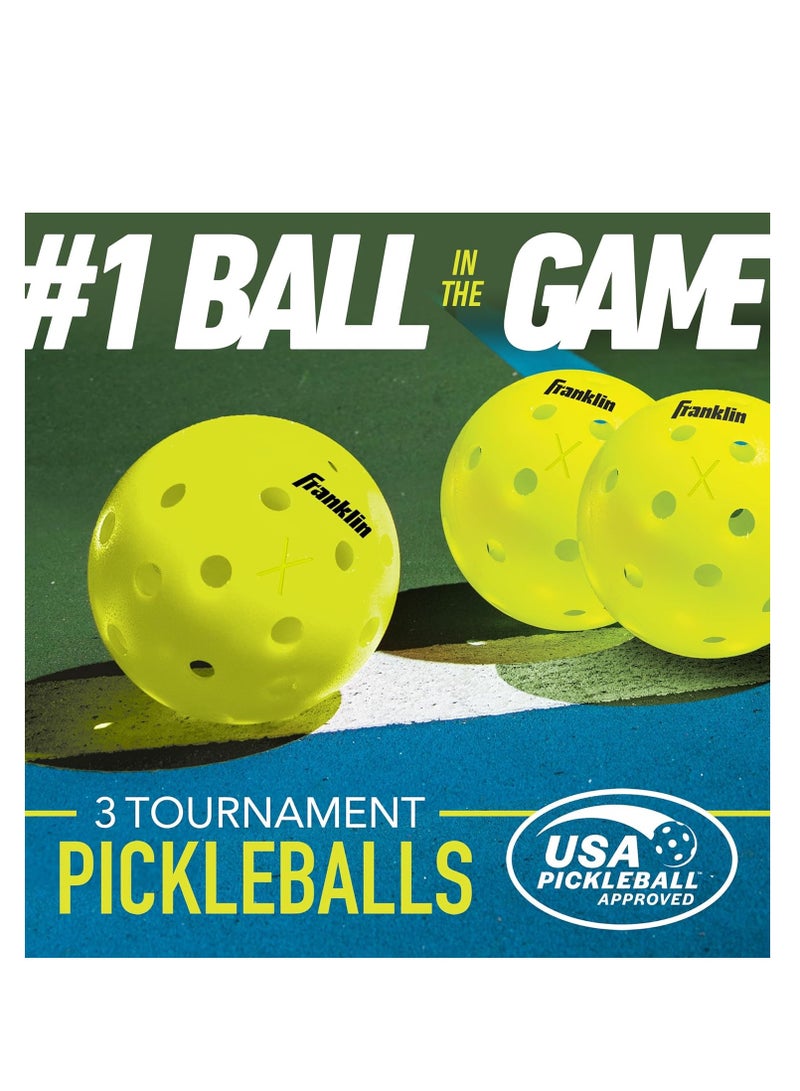 Franklin Sports Sports Outdoor Pickleballs - X-40 Pickleball Balls - Usa Pickleball (Usapa) Approved - Official Us Open Ball - 3 Pack  - Image 3
