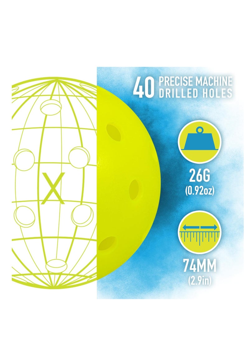 Franklin Sports Sports Outdoor Pickleballs - X-40 Pickleball Balls - Usa Pickleball (Usapa) Approved - Official Us Open Ball - 3 Pack  - Image 4
