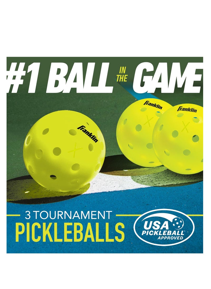 Franklin Sports Sports Outdoor Pickleballs - X-40 Pickleball Balls - Usa Pickleball (Usapa) Approved - Official Us Open Ball - 3 Pack  - Image 3