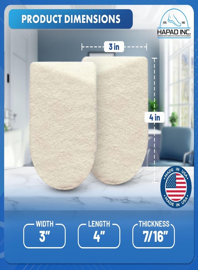 Hapad Wool Felt Heel Wedge Inserts for Pronation & Supination Correction - Orthopedic Lateral & Medial Heel Wedges for Men & Women - Shoe Insoles with Adhesive Backing - Made in USA - Image 5