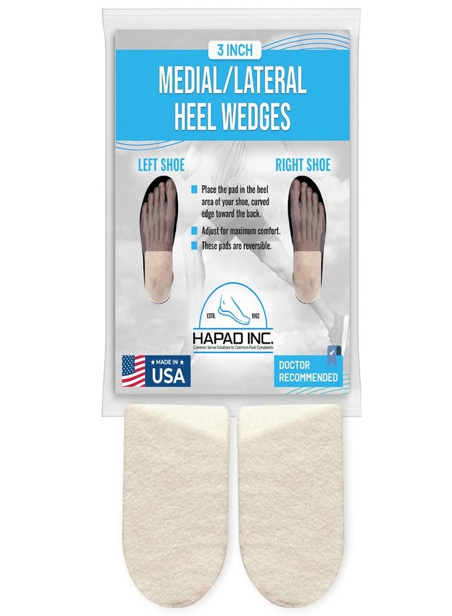 Hapad Wool Felt Heel Wedge Inserts for Pronation & Supination Correction - Orthopedic Lateral & Medial Heel Wedges for Men & Women - Shoe Insoles with Adhesive Backing - Made in USA - Image 1