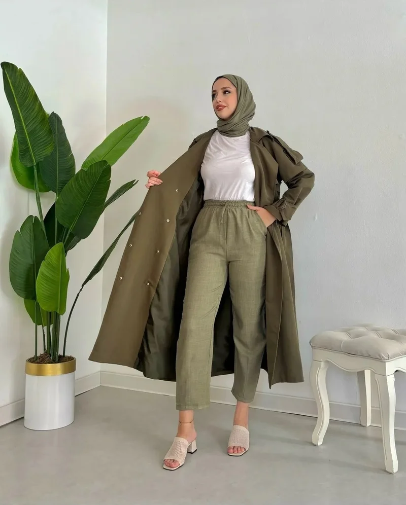 سوانا Snap Detail Lined 120 cm 38-44 Compatible Trench Coat