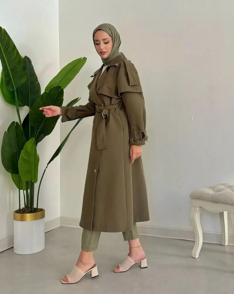 سوانا Snap Detail Lined 120 cm 38-44 Compatible Trench Coat