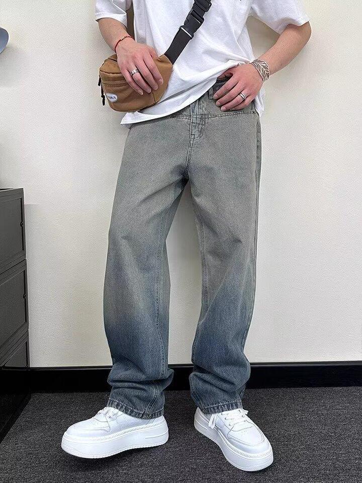 Unisex Classic Denim Jeans Loose Fit Daily Outdoor Wear - Image 3