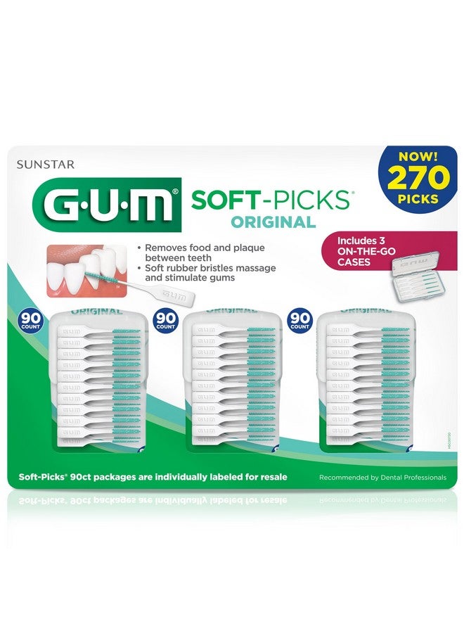 جم أعواد تنظيف الأسنان الناعمة الأصلية من GUM، سهلة الاستخدام لتنظيف الأسنان وصحة اللثة، فرشاة بين الأسنان للاستخدام مرة واحدة مع حقيبة حمل مريحة، أعواد تنظيف أسنان موصى بها من قبل أطباء الأسنان، 270 قطعة - Image 2