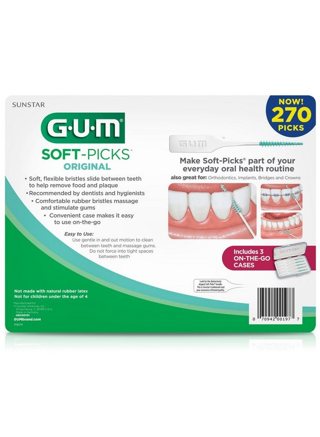 جم أعواد تنظيف الأسنان الناعمة الأصلية من GUM، سهلة الاستخدام لتنظيف الأسنان وصحة اللثة، فرشاة بين الأسنان للاستخدام مرة واحدة مع حقيبة حمل مريحة، أعواد تنظيف أسنان موصى بها من قبل أطباء الأسنان، 270 قطعة - Image 3