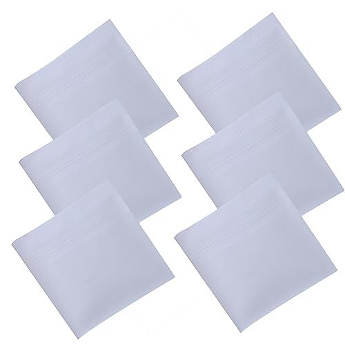 Dollar Cotton Handkerchiefs Hanky for Men - White Striped In Pack of 6 - Image 1