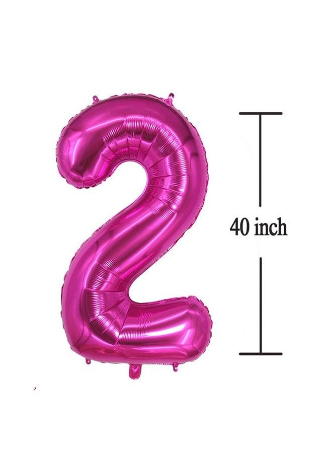 JONHAMWELBOR 21 Balloon Number Hot Pink 21 Foil Mylar Jumbo Giant Big Large 12 Balloons Number Sweet 12Th 21St Birthday Party Anniversary Decorations Supplies For Girl Women Balloon 40 Inch  - Image 4