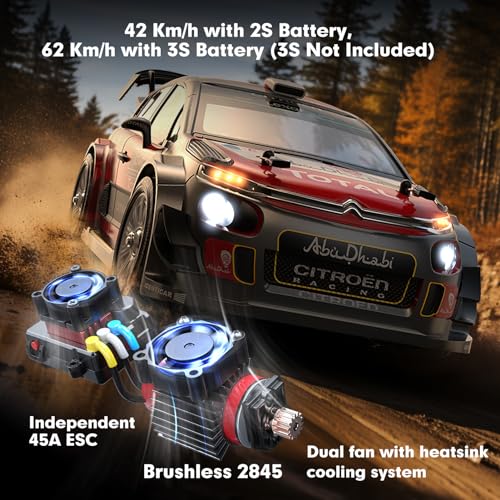 MJX Hyper GO 14303 1/14 Citroen C3 Fast RC Cars for Adults, Max 40mph Brushless RC Drift Car with Gyro, 4WD RTR High Speed RC Rally Car, 2 of 2000 mAh Drifting RC Remote Control Car for Adult - Image 2