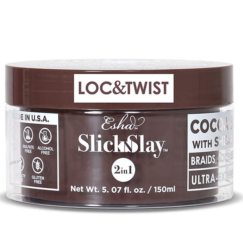 ESHA Esha Slick N Slay Braiding Gel  3in1 Braid and Edge Gel  Ultra Extreme Hold Gel for Hair  Hydrating  Conditioning Shining Gel  Fast Dry Locking Gel for Locs Twists Braids COCOA 5 oz 