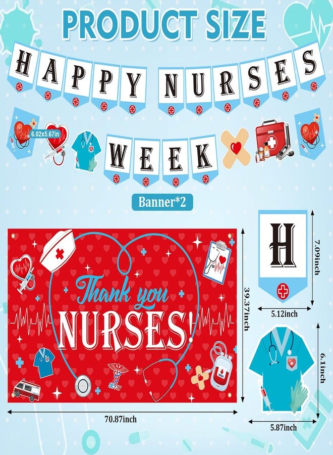 COCHIE Nurses Week Decorations 2026 Thank You Nurses Banner Nurses Party Hanging Backpack Decorations Thank You Nurse Appreciation Gifts Bulk for Nursing Graduation Party Supplies - Image 2