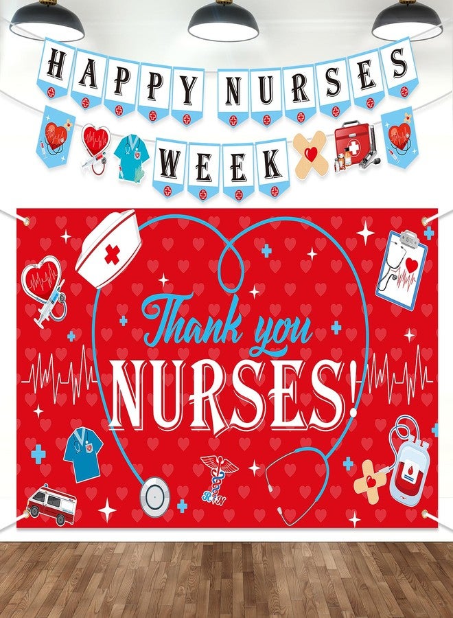 COCHIE Nurses Week Decorations 2026 Thank You Nurses Banner Nurses Party Hanging Backpack Decorations Thank You Nurse Appreciation Gifts Bulk for Nursing Graduation Party Supplies - Image 1
