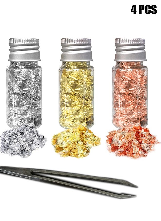 HY 3 PCS Edible Gold Leaf with a tweezer, Genuine Gold Flakes for Cooking, Cakes, Makeup, Gilding, Decoration, Health & Spa for Cake Decorating, Baking & Cooking, Art Crafts & DIY Projects Makeup & Home  - Image 1
