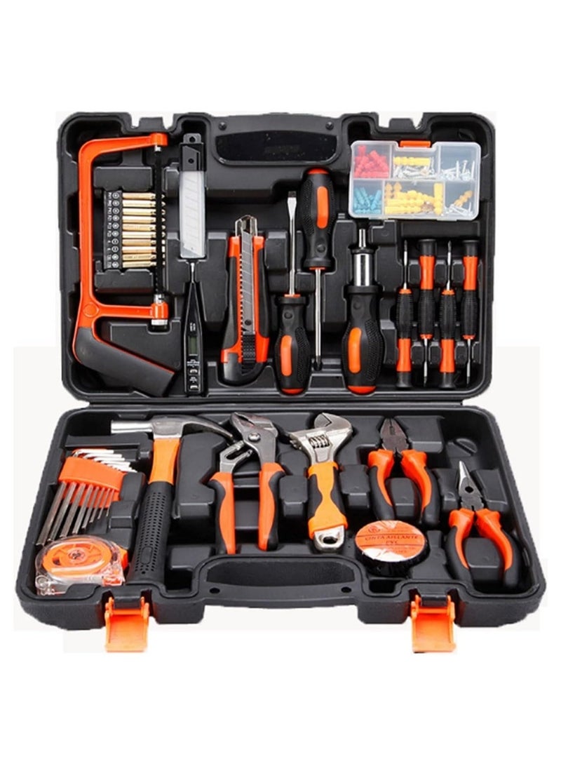 100 Piece Home Tool Box Kit Tool Box Sets Socket Wrench Auto Repair Tool Box Combination Package Mixed Tool Box Set Hand Tool Box Kit with Plastic Tool boxbox Storage Case for Home Car Portable - Image 1