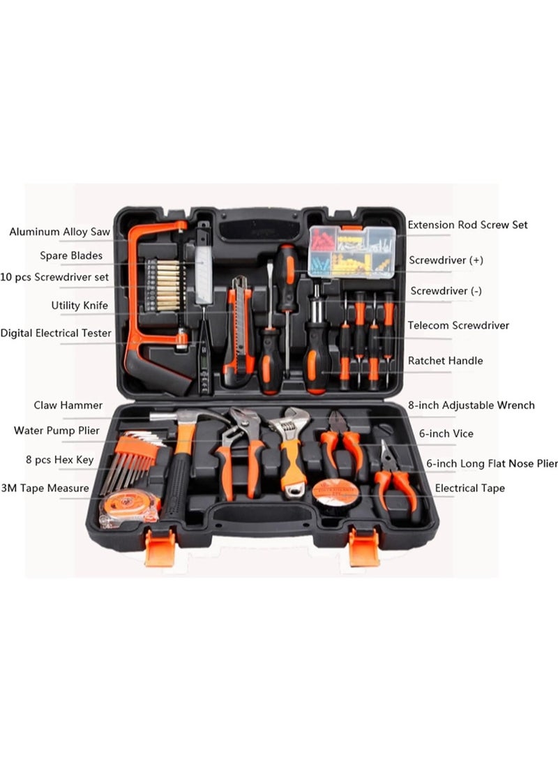 100 Piece Home Tool Box Kit Tool Box Sets Socket Wrench Auto Repair Tool Box Combination Package Mixed Tool Box Set Hand Tool Box Kit with Plastic Tool boxbox Storage Case for Home Car Portable - Image 3