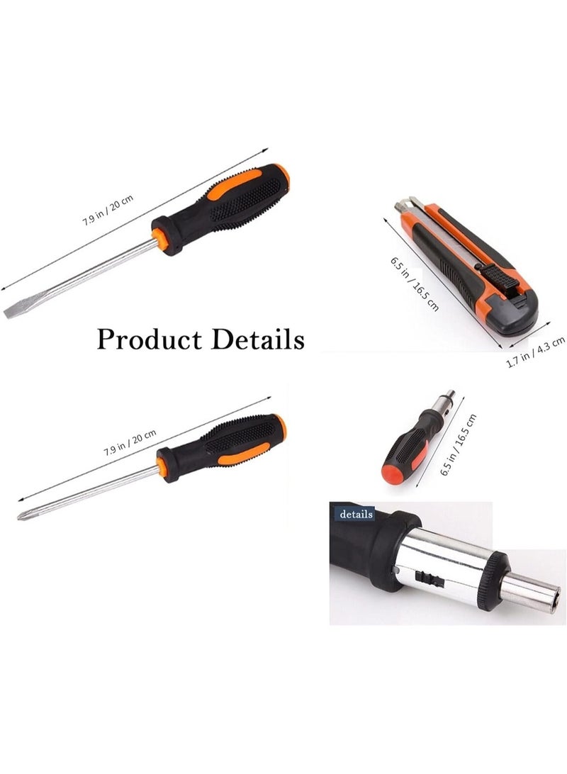 100 Piece Home Tool Box Kit Tool Box Sets Socket Wrench Auto Repair Tool Box Combination Package Mixed Tool Box Set Hand Tool Box Kit with Plastic Tool boxbox Storage Case for Home Car Portable - Image 5