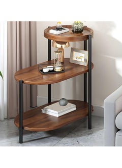 DubaiGallery 3-layers Side table for living room sofa side Nordic simplicity coffee table flower stand iron and wooden home Multifunction decorative shelf Storage rack  - Image 1