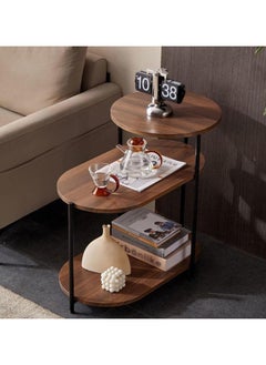 DubaiGallery 3-layers Side table for living room sofa side Nordic simplicity coffee table flower stand iron and wooden home Multifunction decorative shelf Storage rack  - Image 3