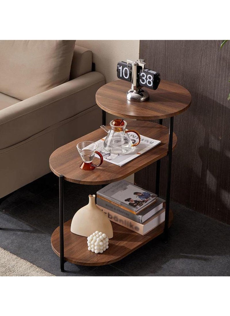 DubaiGallery - 3-layers Side table for living room sofa side Nordic simplicity coffee table flower stand iron and wooden home Multifunction decorative shelf Storage rack - Image 1