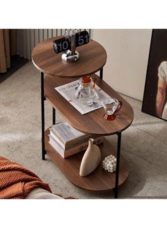 DubaiGallery 3-layers Side table for living room sofa side Nordic simplicity coffee table flower stand iron and wooden home Multifunction decorative shelf Storage rack  - Image 4