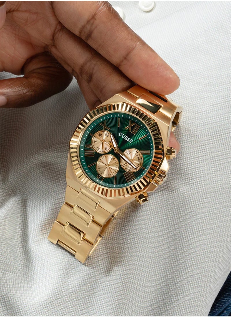 GUESS - Equity Men’s Gold Tone Multi-function Stainless Steel Watch GW0703G2 - 44mm - Gold - Image 1