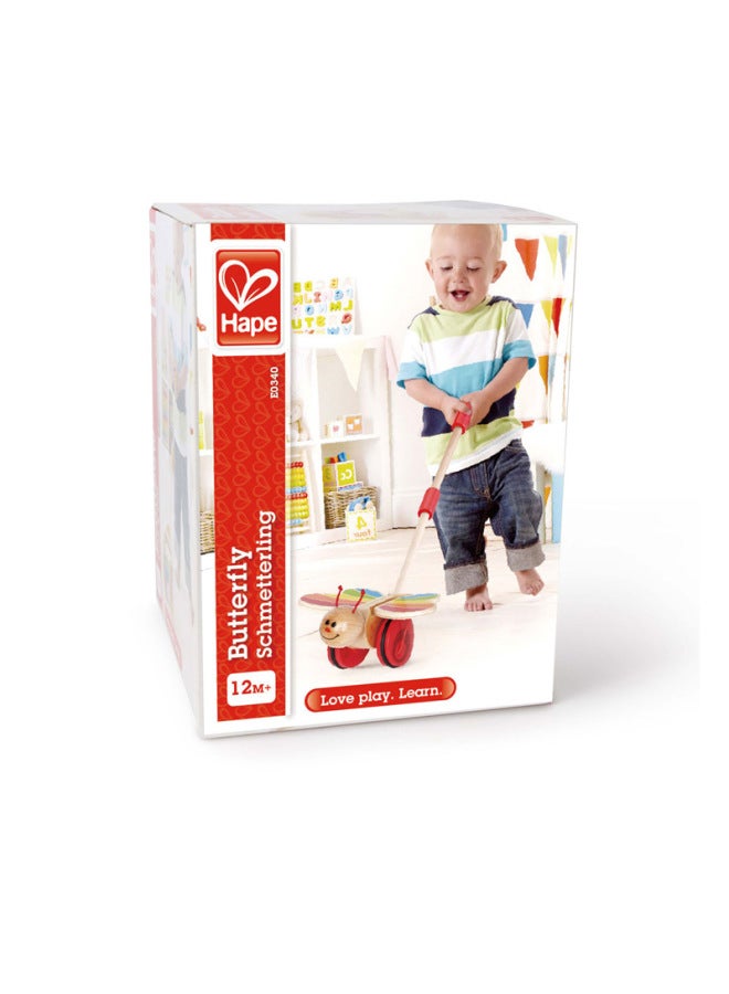 Hape Push Toy Single Pole Push Butterfly Baby Children's Toddler Toy 1-3 Years Old Boys And Girls Wooden - Image 3