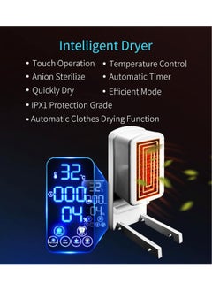 AROAQ Electric Clothes Dryer Electric Clothes Airer Foldable Clothes Dryer Portable Electric Clothes Rack Energy Saving Negative Ion 4500 strong wind  - Image 5