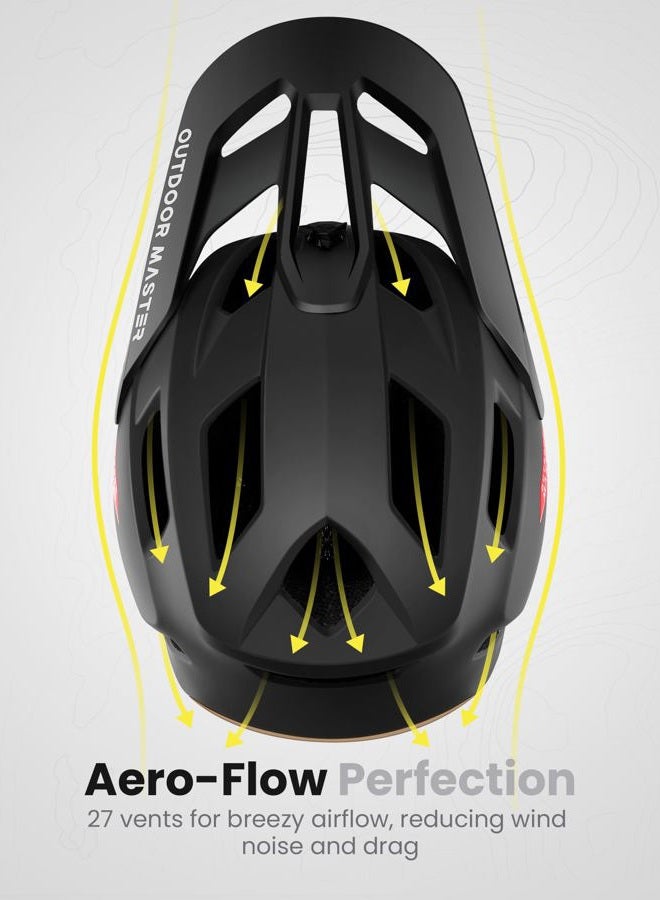 OutdoorMaster MIPS Full Face Mountain Bike Helmet for Men & Women - Two Removable Chin Pad, Ventilation Lightweight - Racing Downhill DH BMX MTB Helmet - Image 4