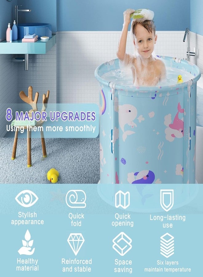 Crega Bath tub for adult for bathroom Tub for Home SPA, Maintains Hot & Cold Temperature, Thickened Layer for ice bath tub for adults, Family Size bathtub for adults (Round Foldable Fish) - Image 3