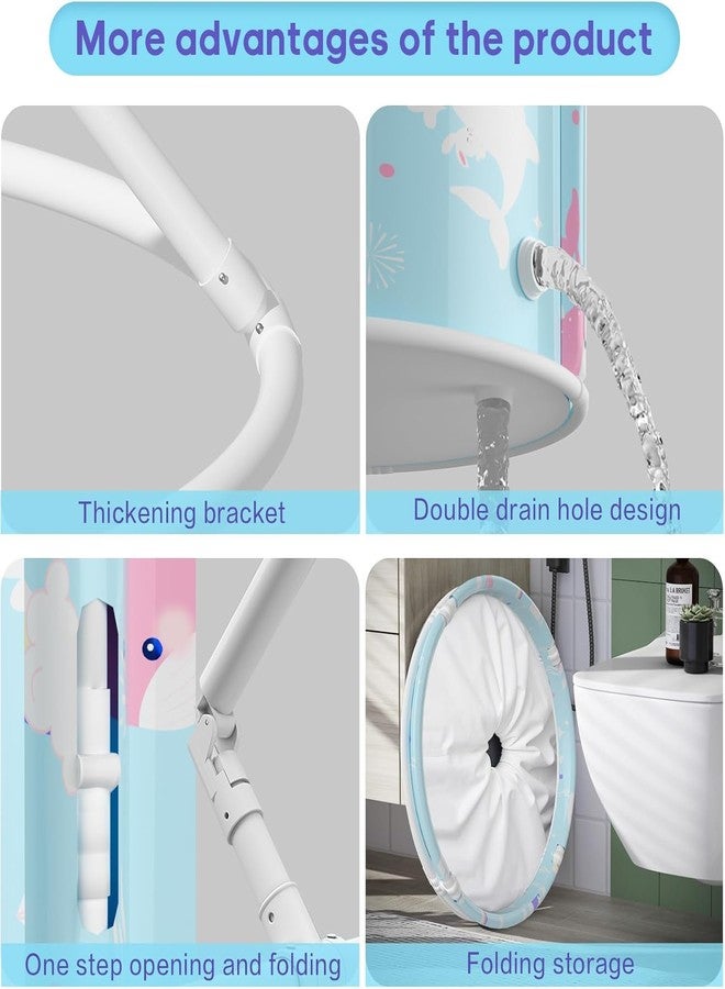 Crega Bath tub for adult for bathroom Tub for Home SPA, Maintains Hot & Cold Temperature, Thickened Layer for ice bath tub for adults, Family Size bathtub for adults (Round Foldable Fish) - Image 5