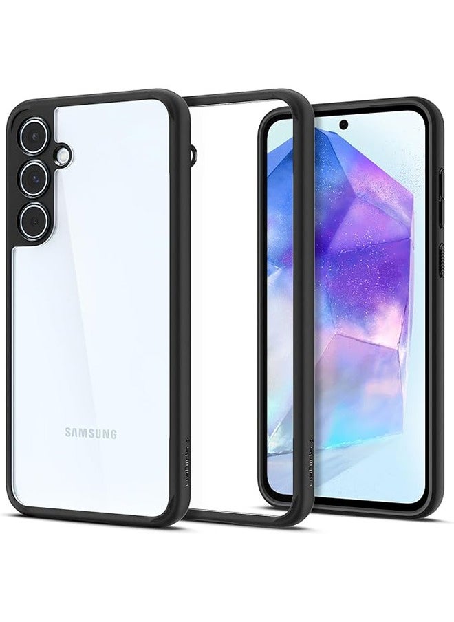 Generic Case for Samsung Galaxy A55 5G 6.6-Inch, Clear Back Protective Slim Phone Cover, Anti-Fingerprints, Anti-Fall Drop Protection, Shockproof Case for Samsung Galaxy A55 5G (Black)  - Image 1