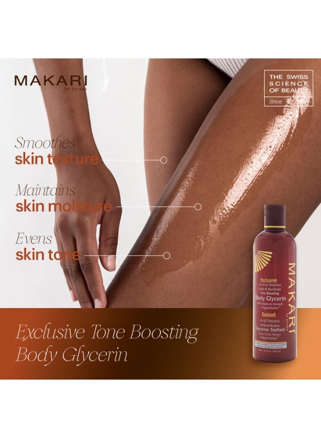 Makari Exclusive Active Intense Tone Boosting Body Glycerin (16.8 oz) | Skin-Brightening Body Glycerin | Moisturizes and Softens | Supports The Look of Even Skin Tone | for Most Skin Types - Image 3