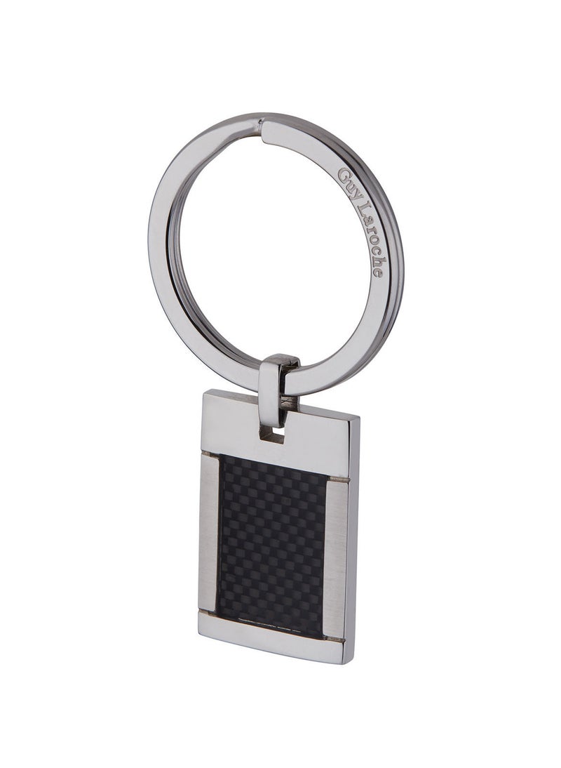 Guy Laroche Guy Laroche Stainless Steel Key Holder For Men, Silver & Black, 4TX407AV