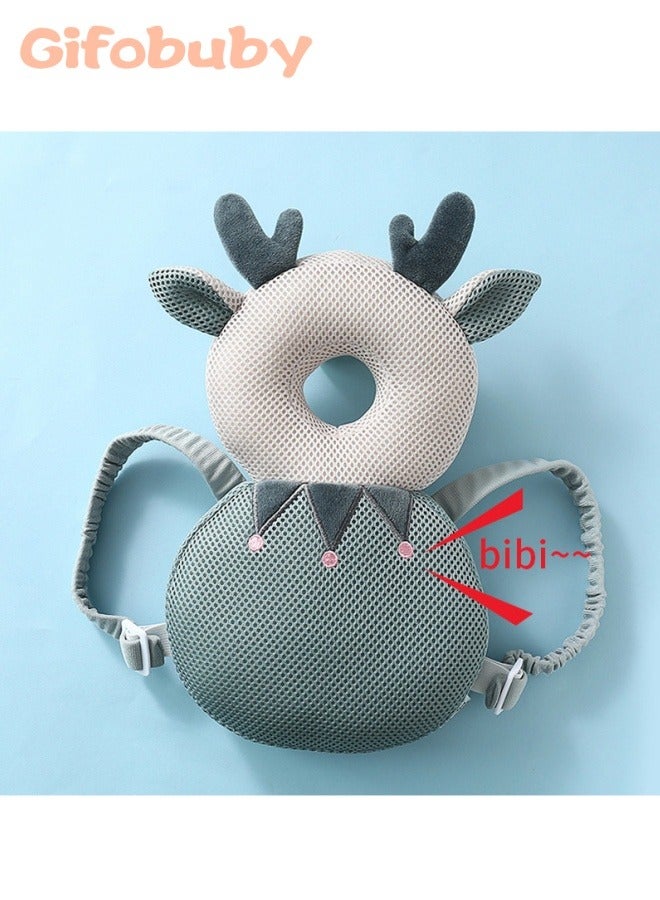 Gifobuby Fawn Baby Backpack Pillow, Elk Baby Head Protection Pillow Pad Toddler Headrest Pillow Baby Neck Wings Nursing Drop Resistance Cushion Baby Toy Pillow  - Image 3